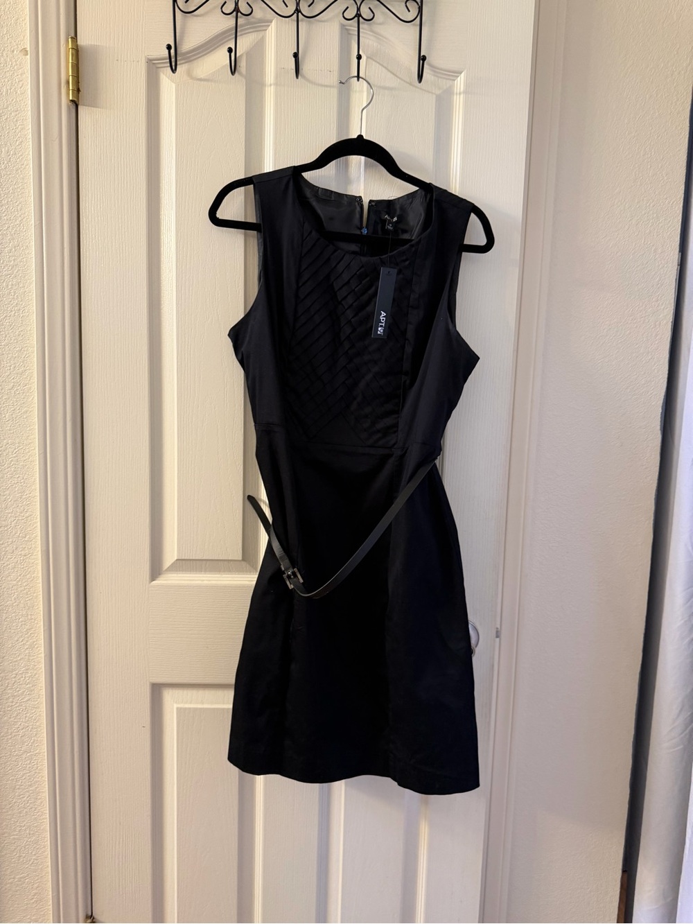 Apt. 9 Black Sleeveless Belted Mini Dress